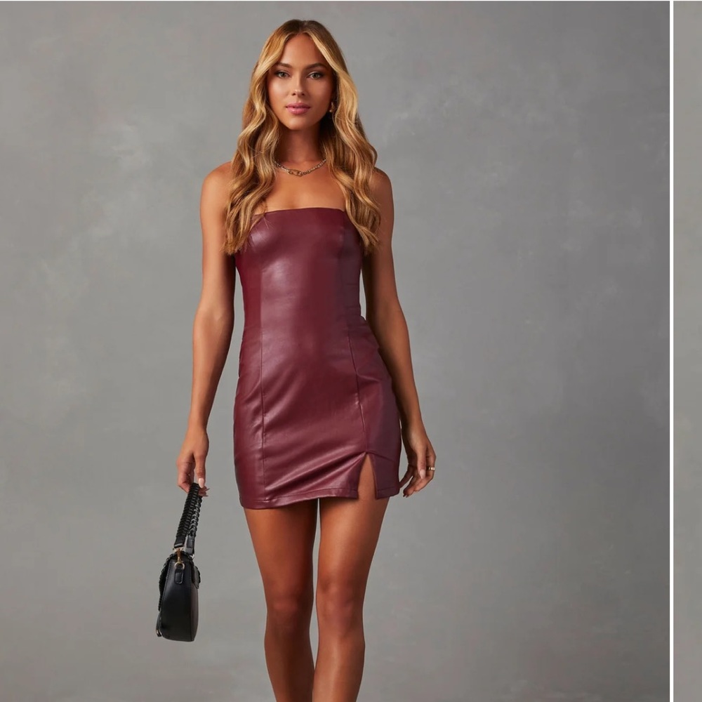 Vici- Calibri Faux Leather Sleeveless Mini Dress